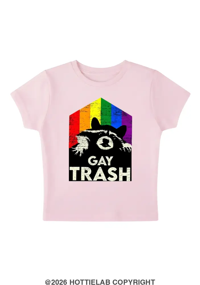 Gay Trash Y2K Baby Tee