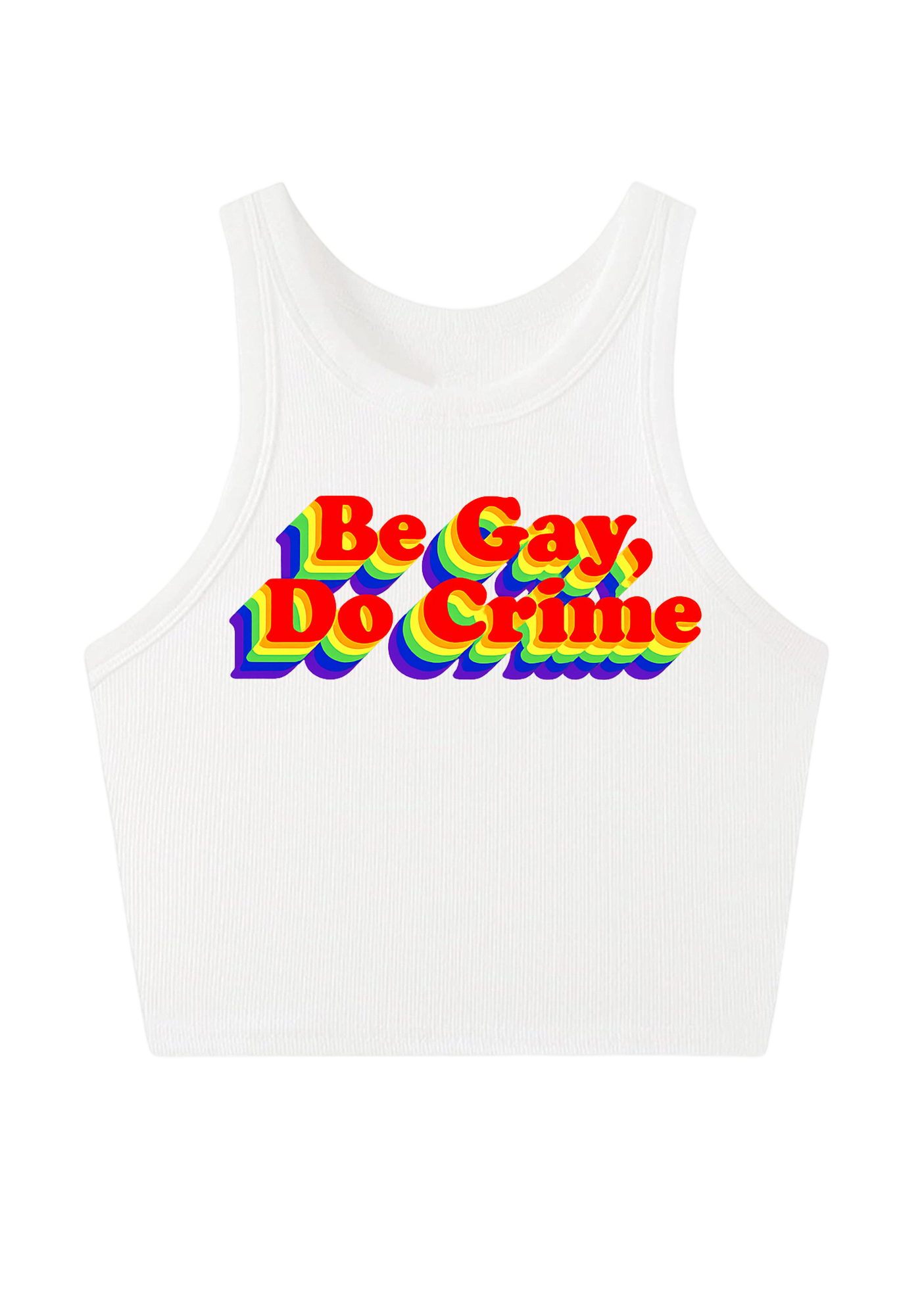 Be Gay Do Crime Y2K Crop Tank Top
