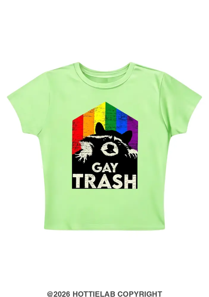Gay Trash Y2K Baby Tee