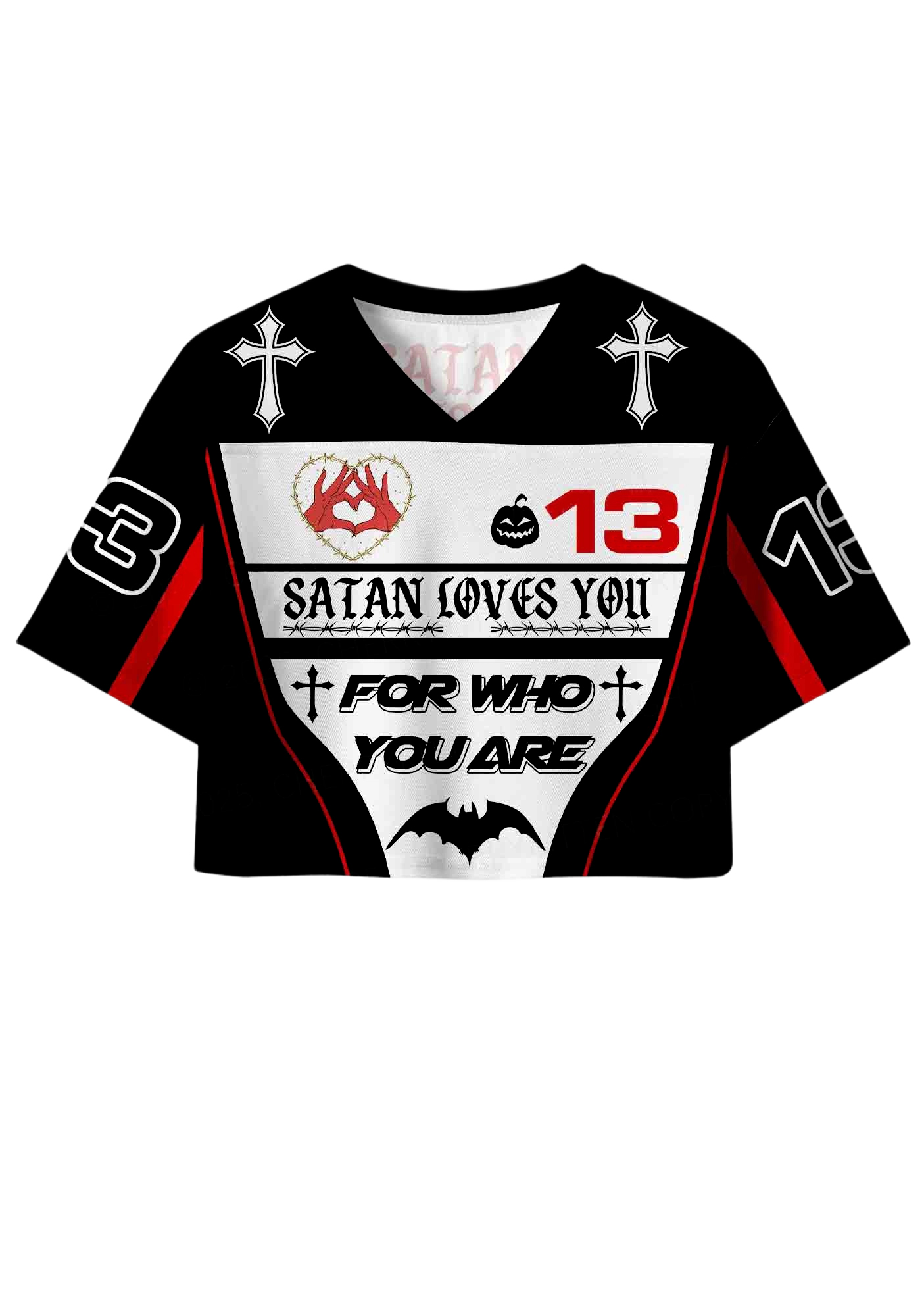 Santa love u Y2K Crop Sport Jersey Shirts