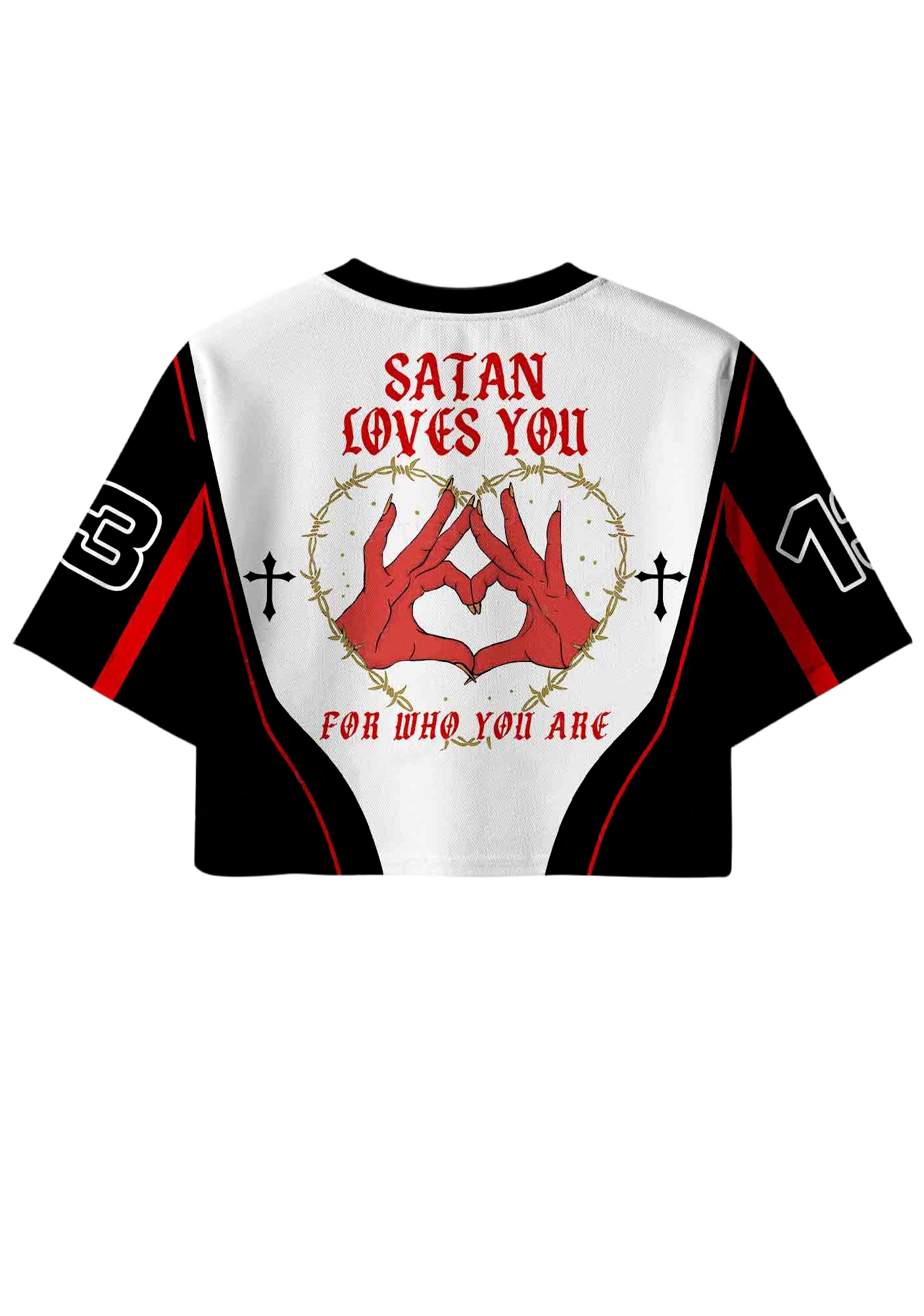 Santa love u Y2K Crop Sport Jersey Shirts
