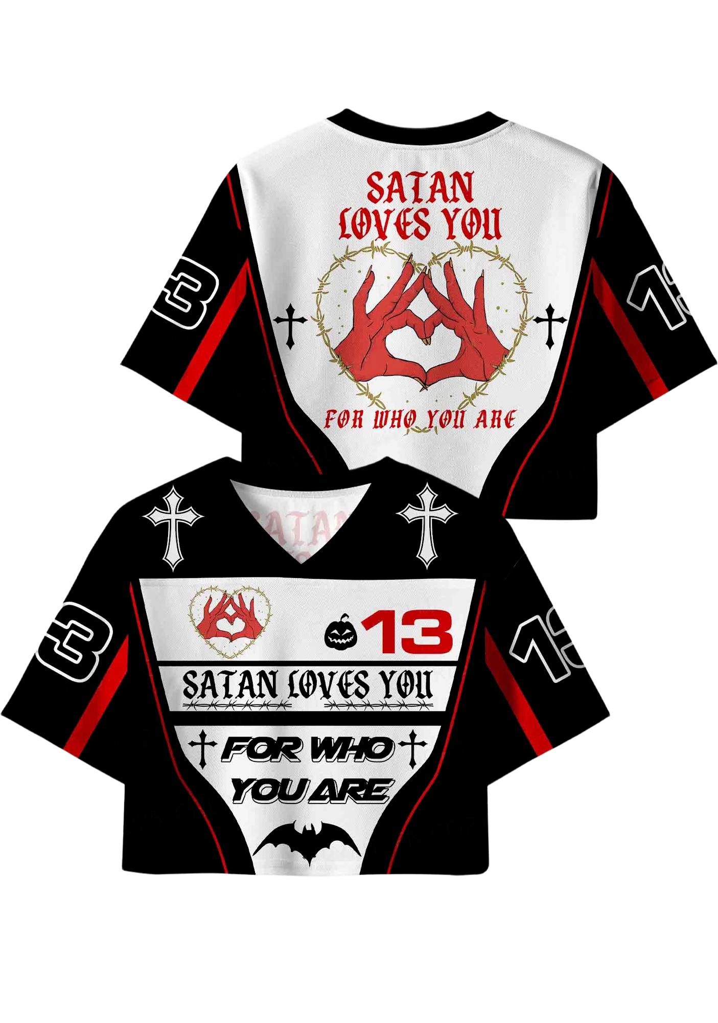 Santa love u Y2K Crop Sport Jersey Shirts