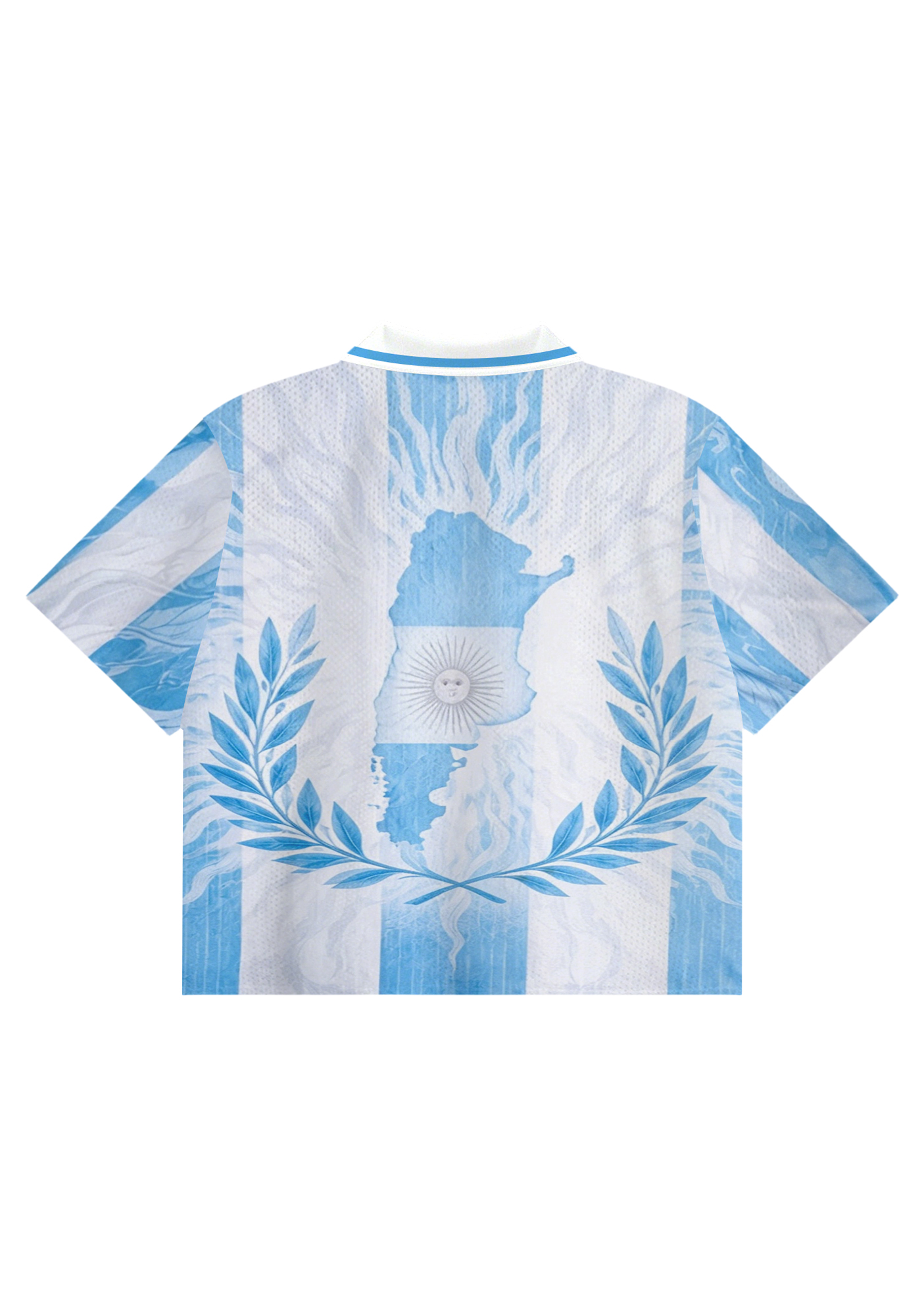 Argentina Sun of May Retro Cropped Collared Soccer Jersey