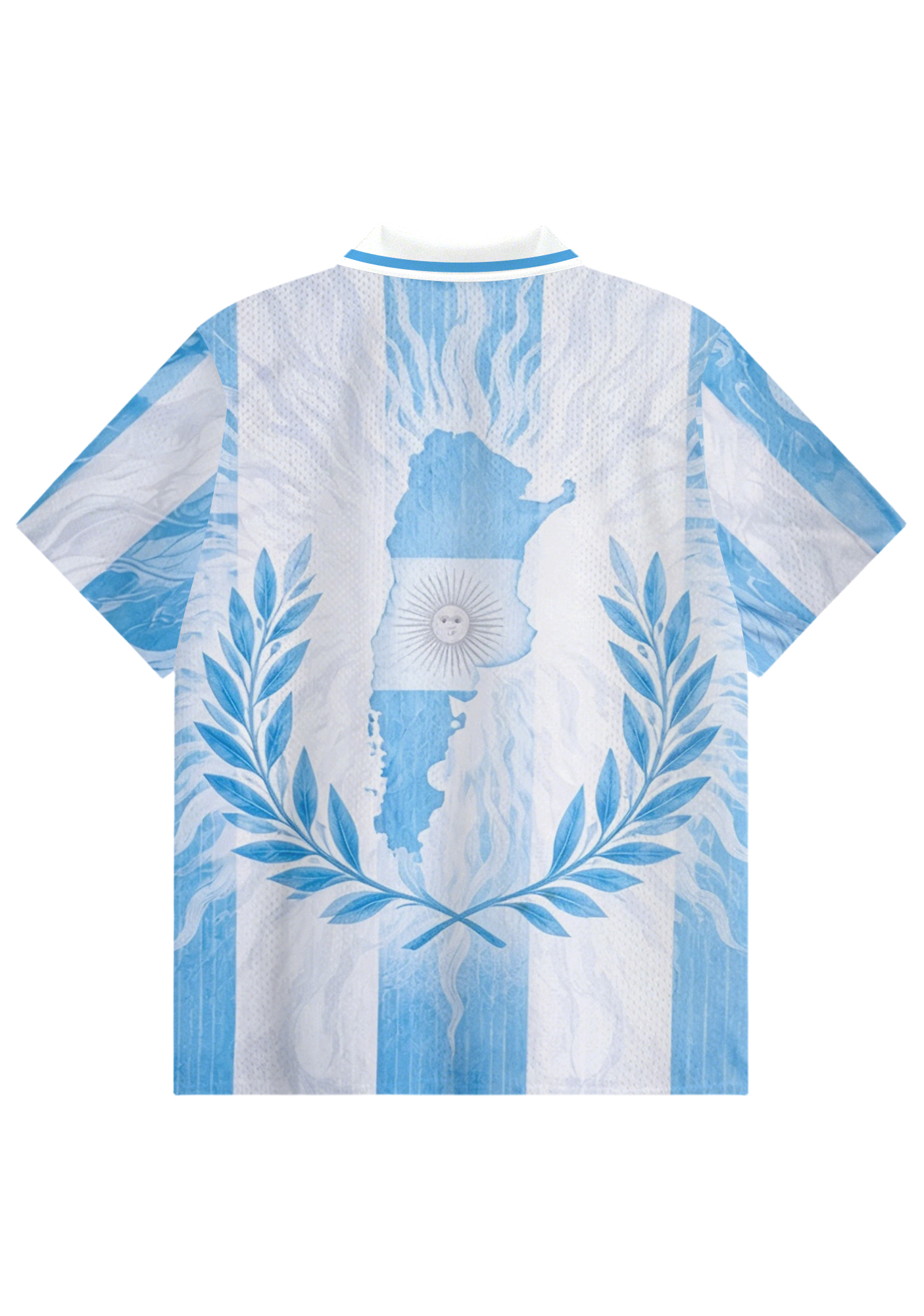 Argentina Sun of May Retro Collared Soccer Jersey