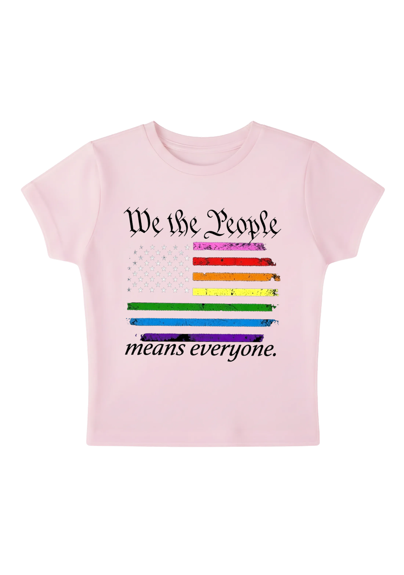 We The People Means Everyone Y2K Baby Tee