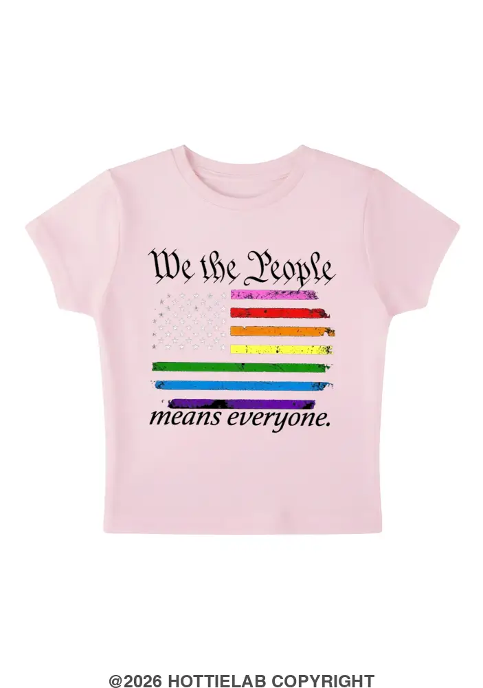 We The People Means Everyone Y2K Baby Tee