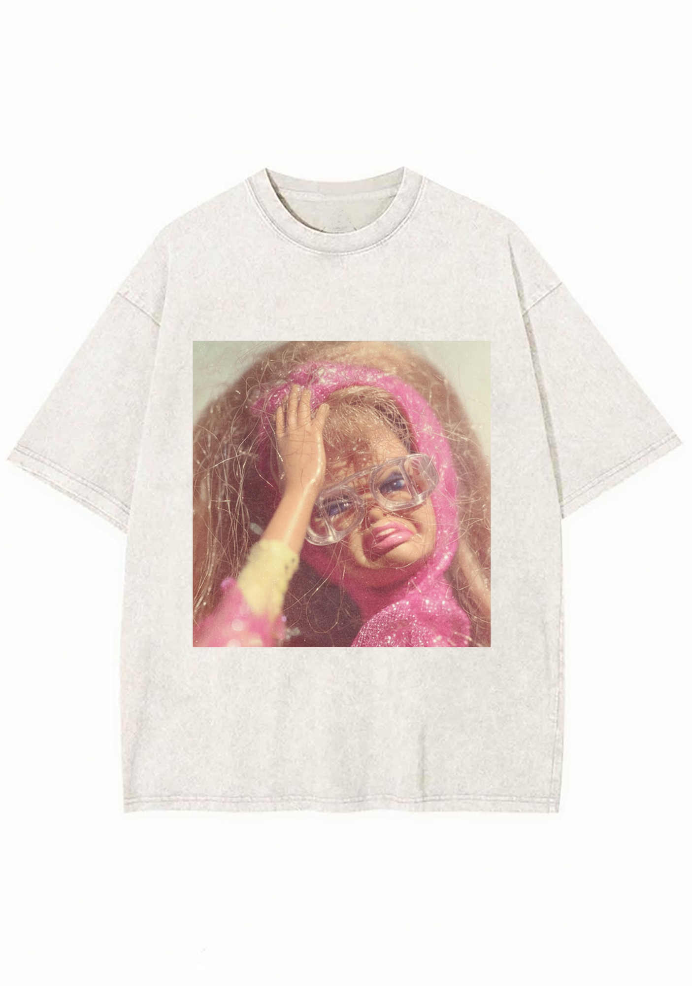 Funny Headache Barbie Washed T-Shirt