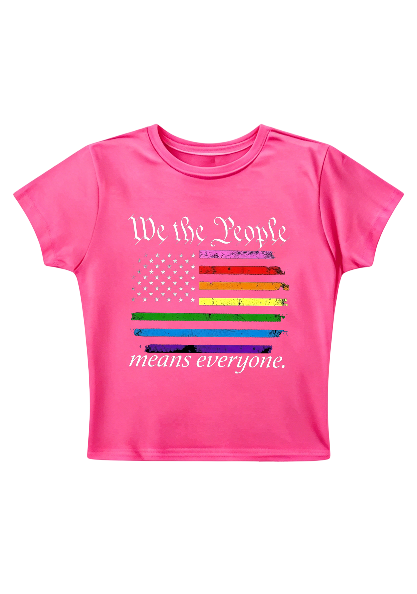 We The People Means Everyone Y2K Baby Tee
