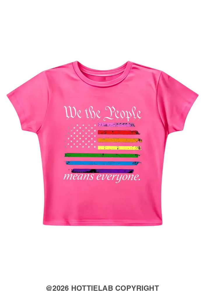 We The People Means Everyone Y2K Baby Tee