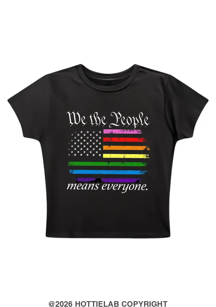 We The People Means Everyone Y2K Baby Tee