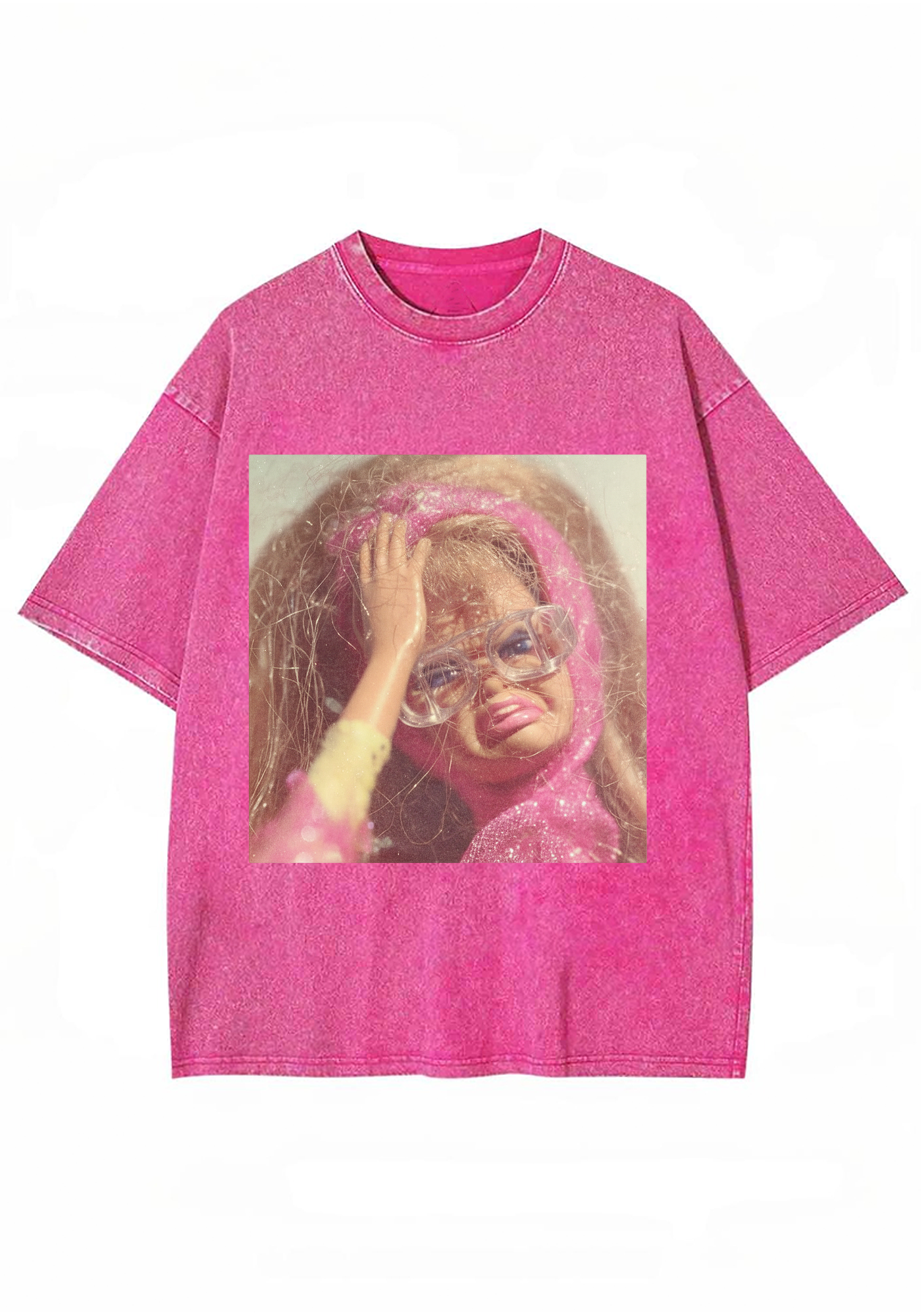 Funny Headache Barbie Washed T-Shirt