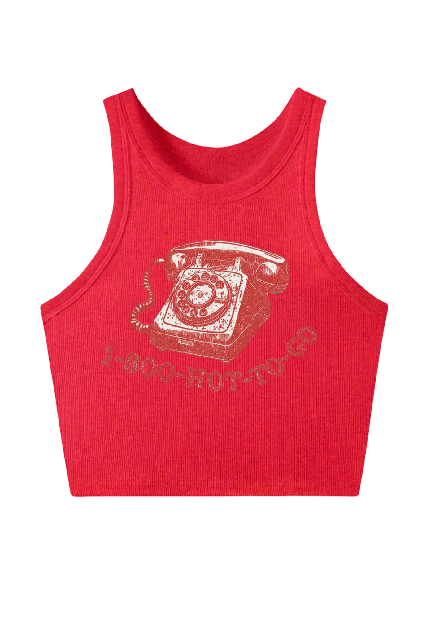 1-800-HOT-TO-GO Y2K Crop Tank Top