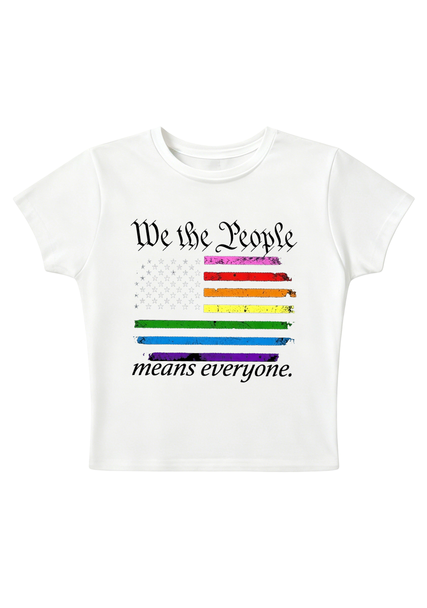 We The People Means Everyone Y2K Baby Tee