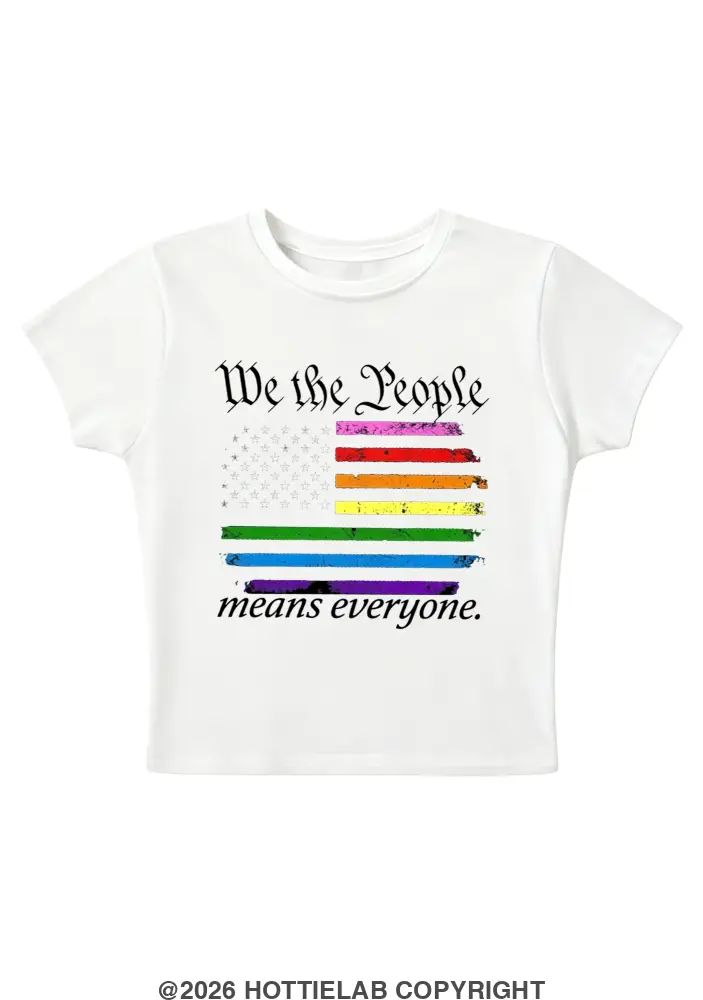 We The People Means Everyone Y2K Baby Tee