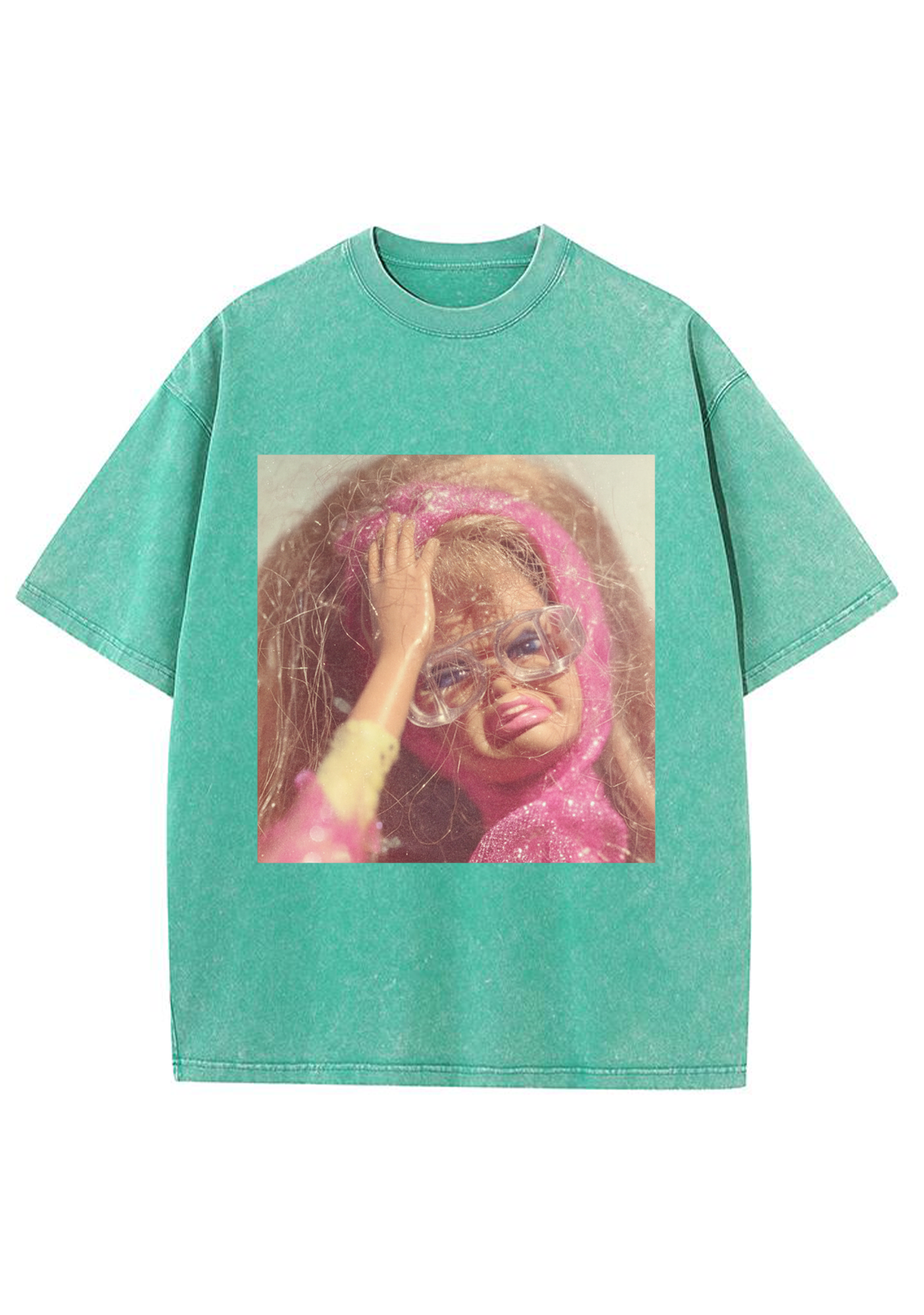 Funny Headache Barbie Washed T-Shirt