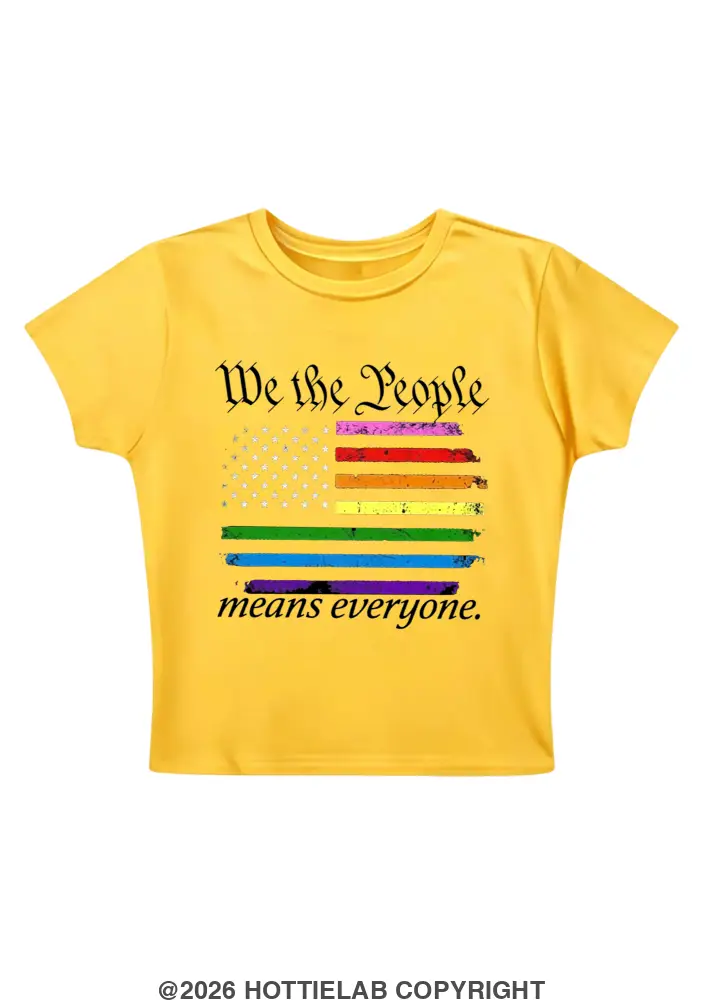 We The People Means Everyone Y2K Baby Tee