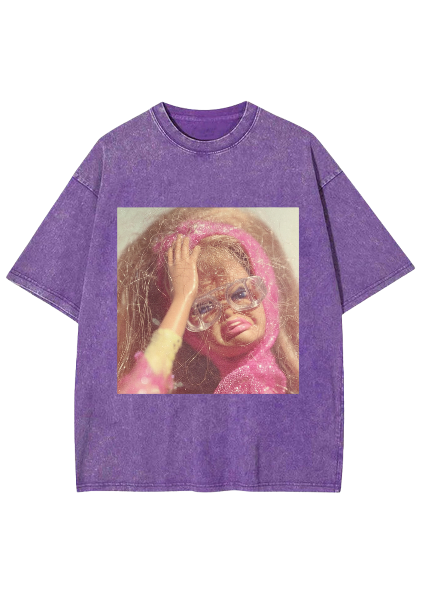 Funny Headache Barbie Washed T-Shirt