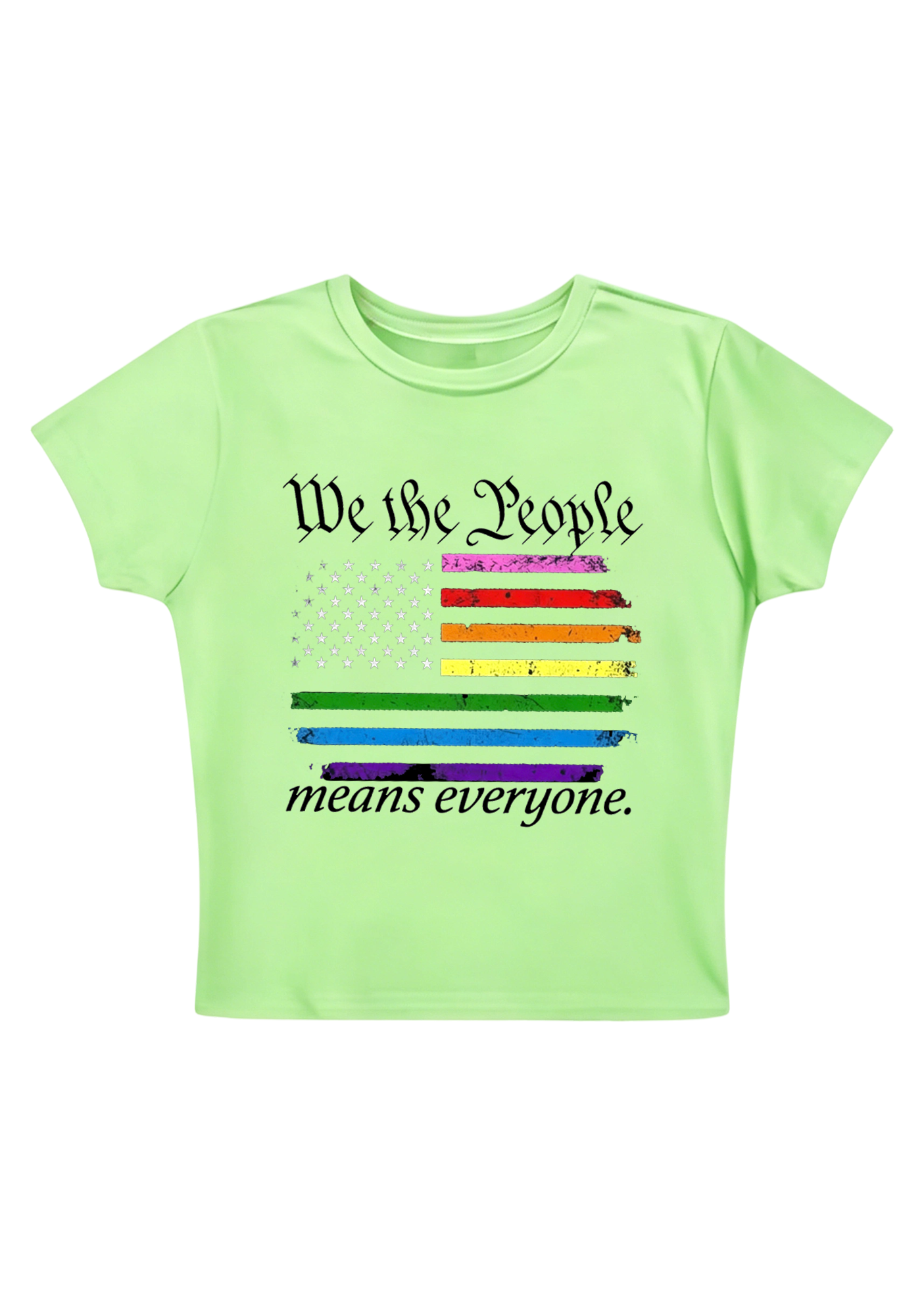 We The People Means Everyone Y2K Baby Tee