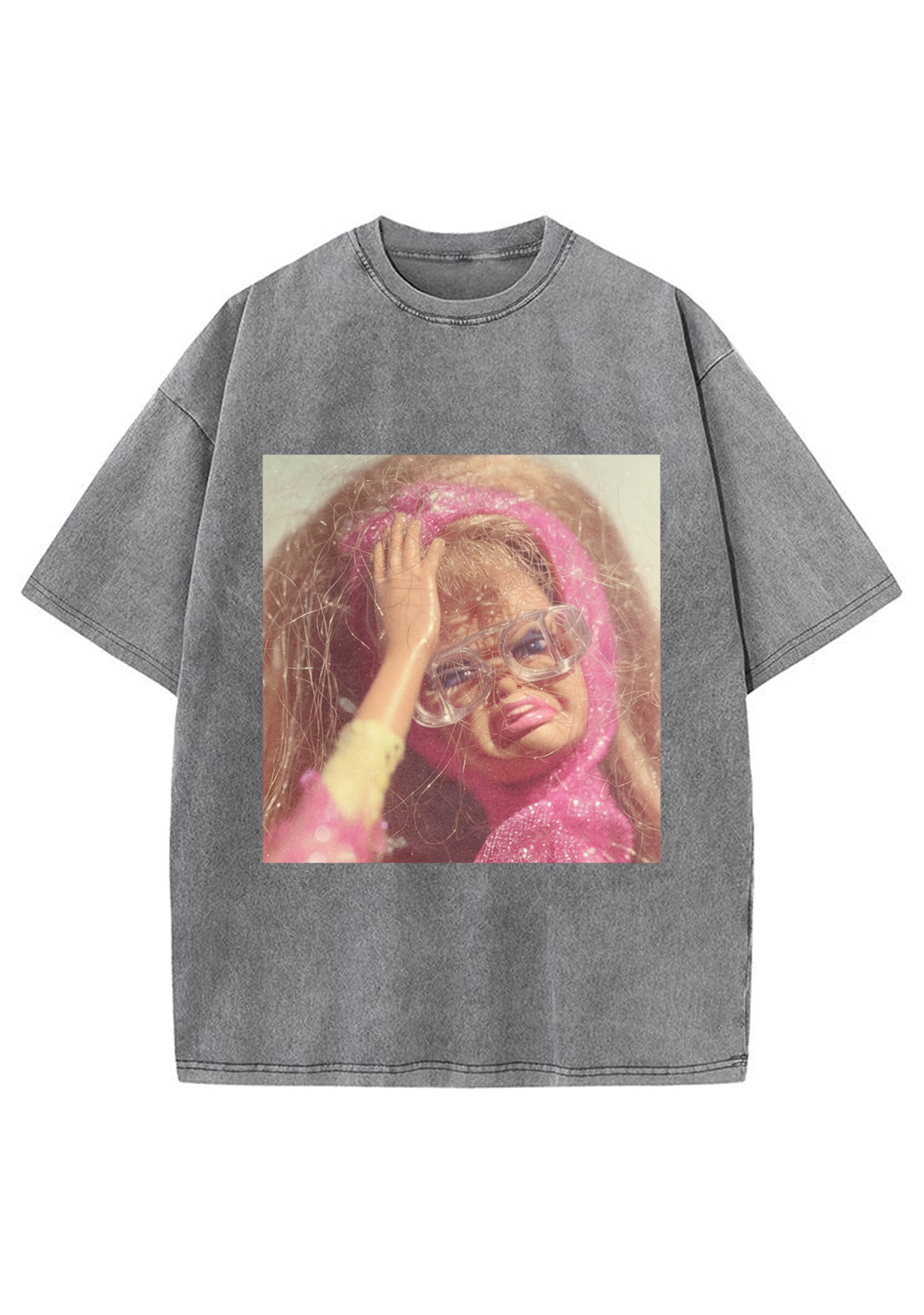 Funny Headache Barbie Washed T-Shirt