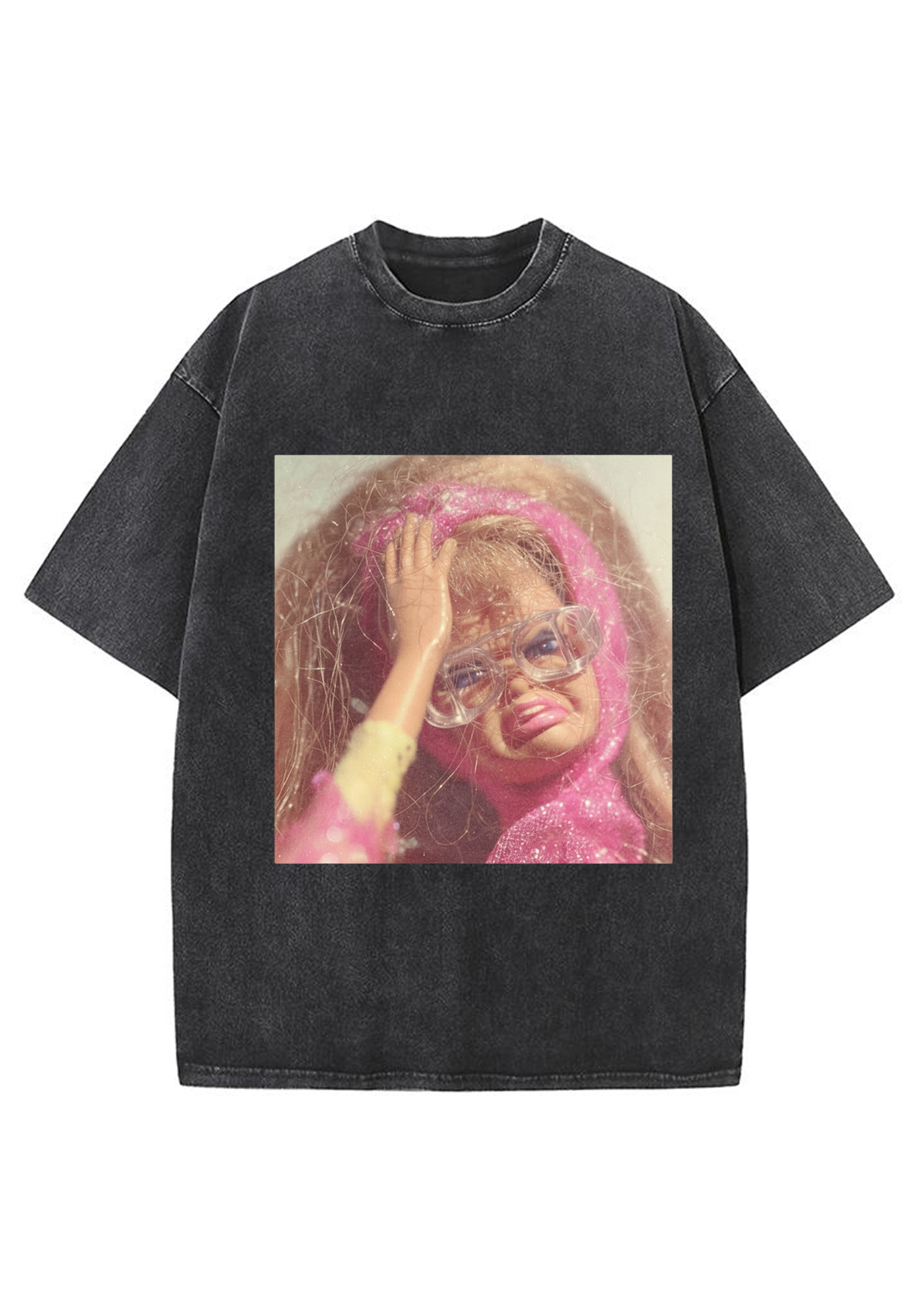 Funny Headache Barbie Washed T-Shirt