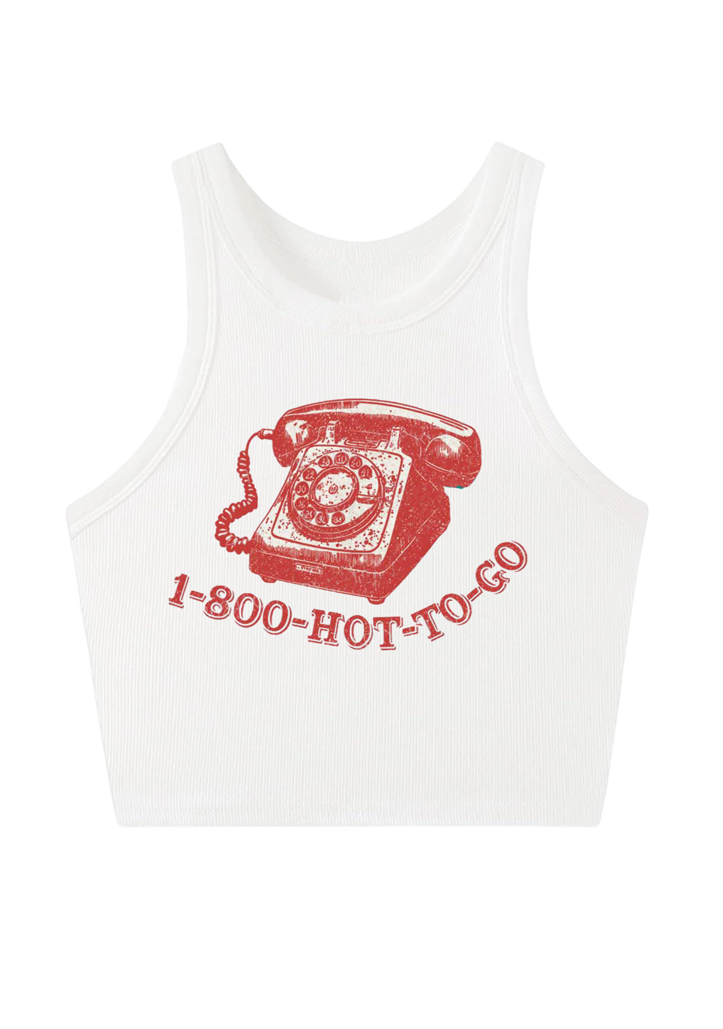 1-800-HOT-TO-GO Y2K Crop Tank Top