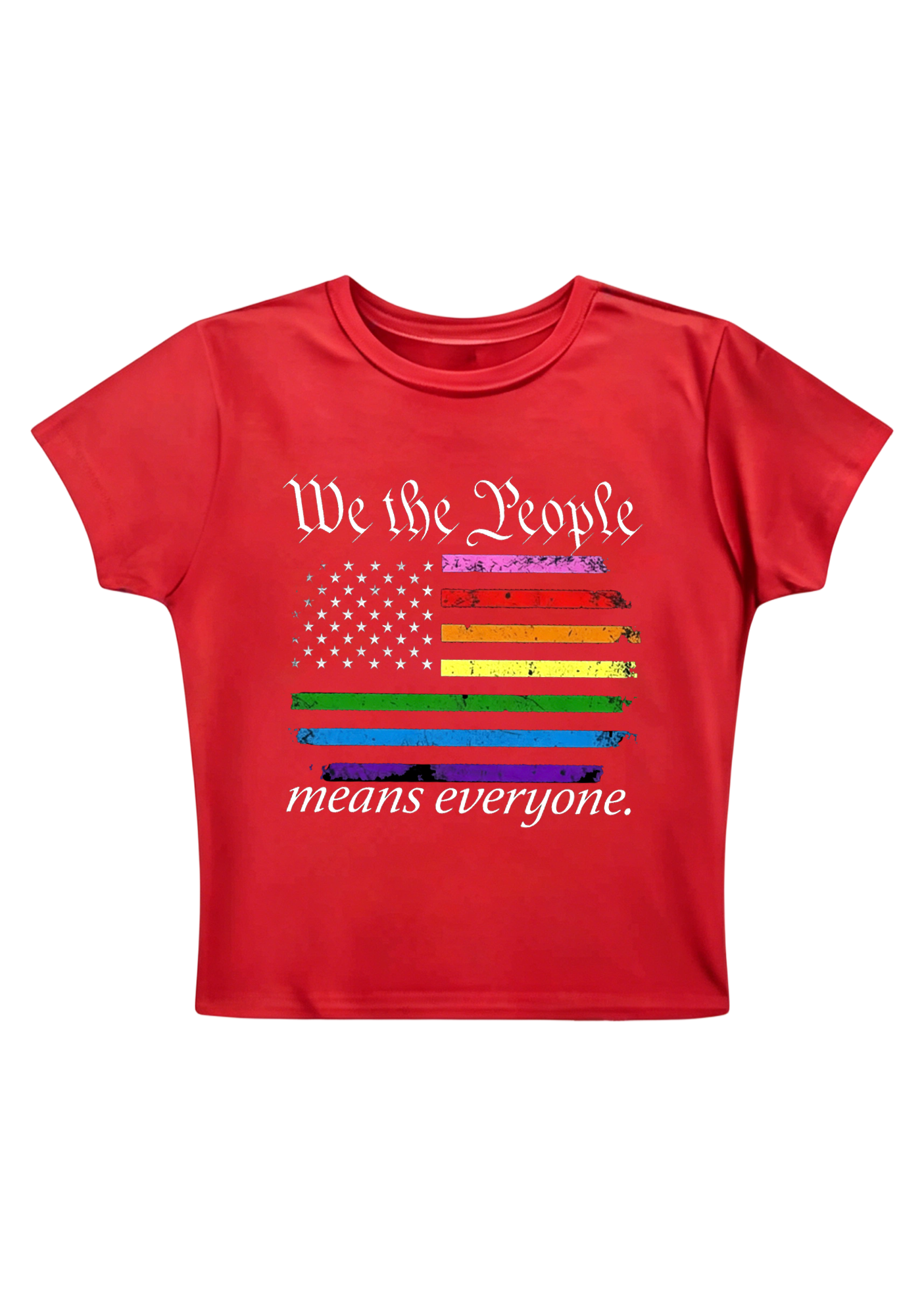 We The People Means Everyone Y2K Baby Tee