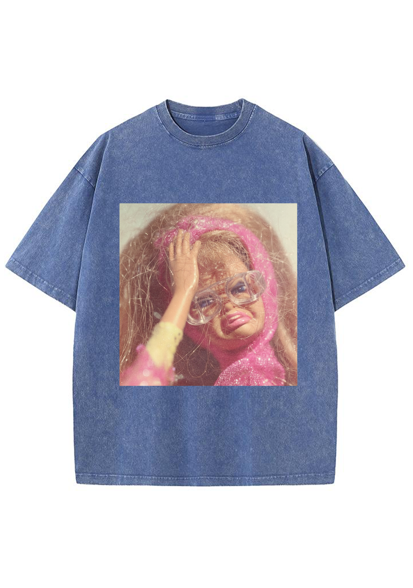 Funny Headache Barbie Washed T-Shirt