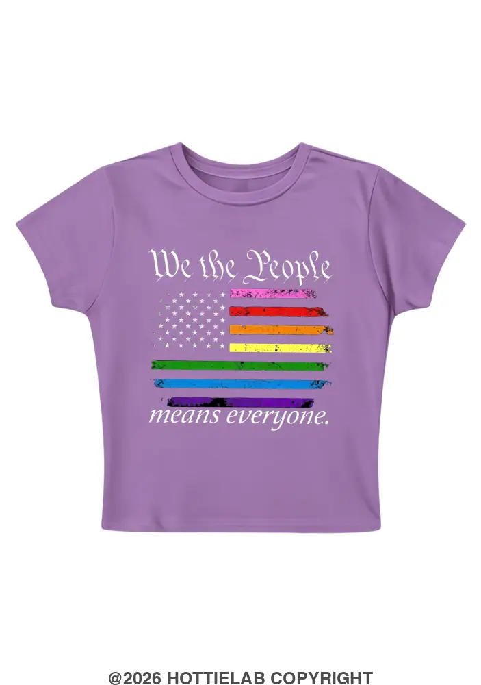 We The People Means Everyone Y2K Baby Tee