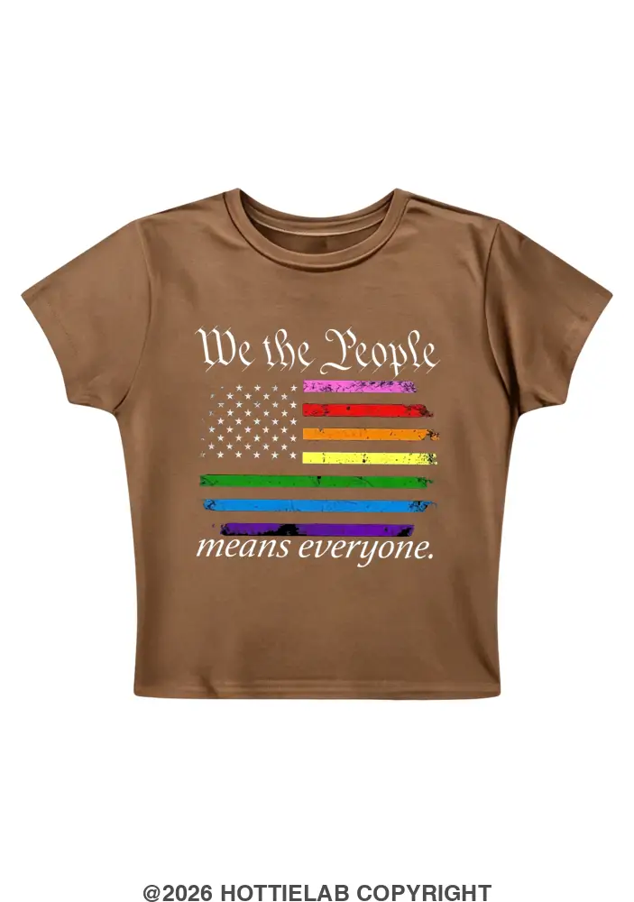 We The People Means Everyone Y2K Baby Tee