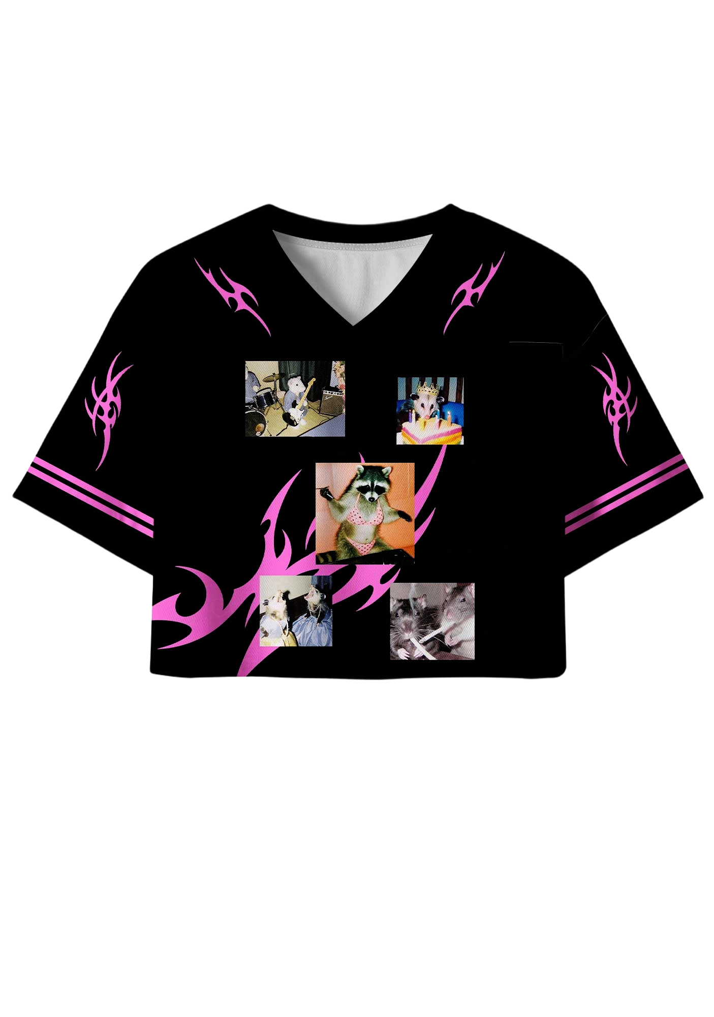 Music Raccoon Y2K Crop Sport Jersey Shirts