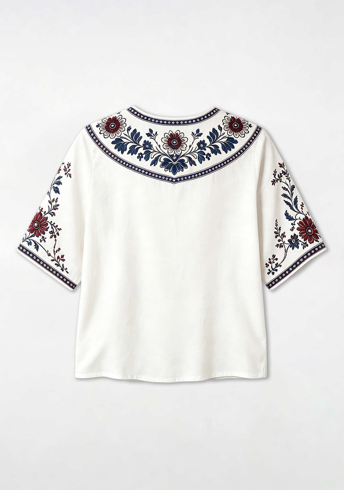 Boho Floral Houston Texans V-Neck Blouse