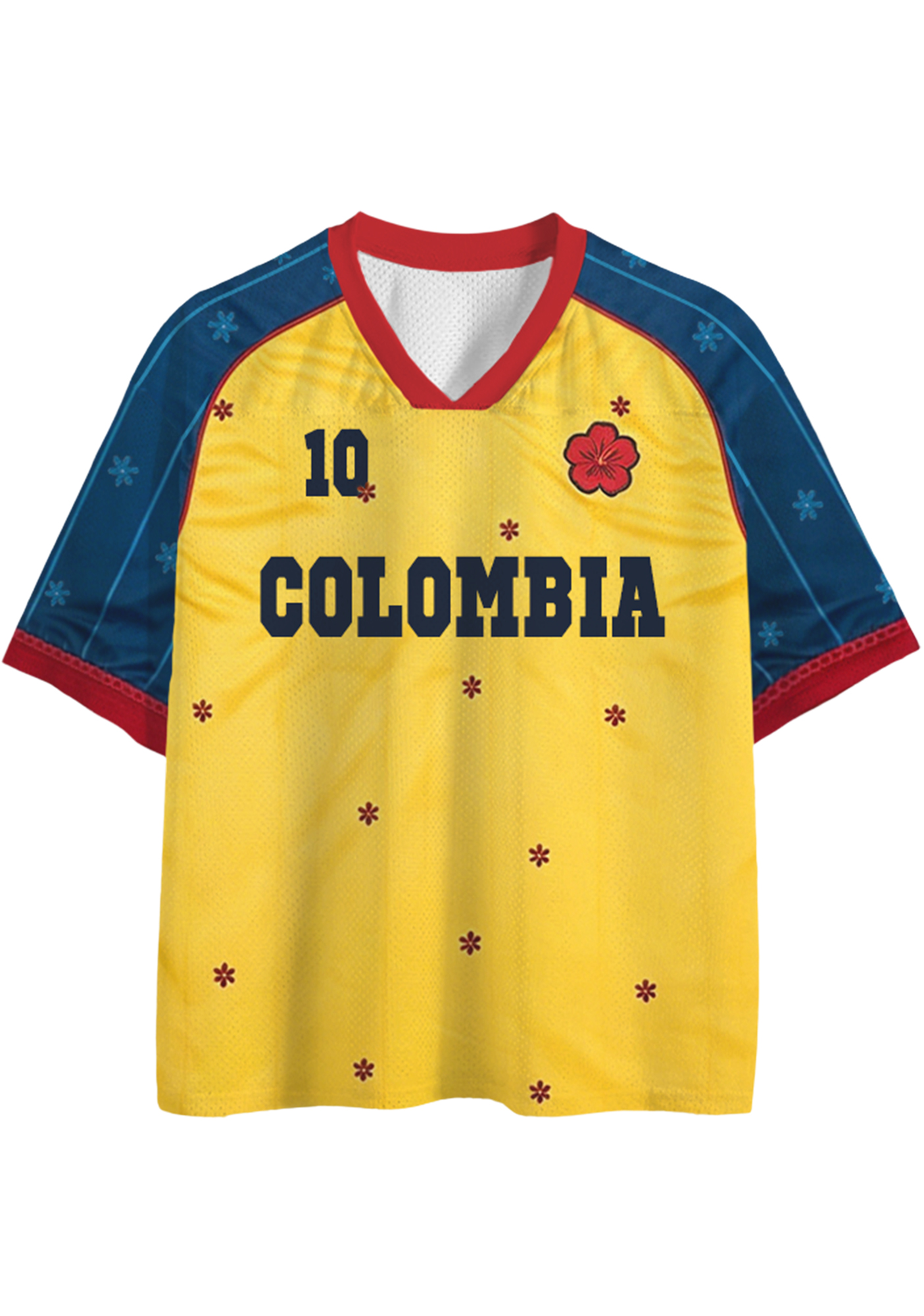 My Colombia #10 Floral Mesh Jersey Shirts