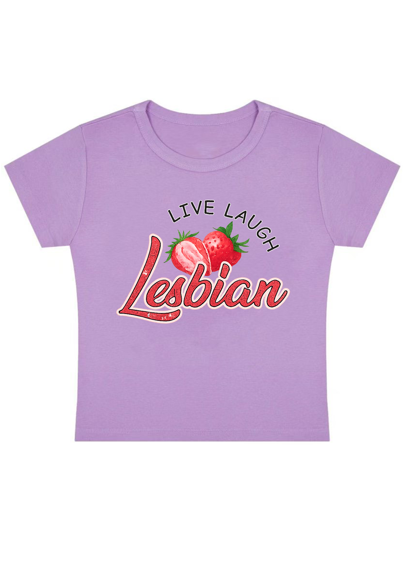 Live Laugh Lesbian Y2K Baby Tee