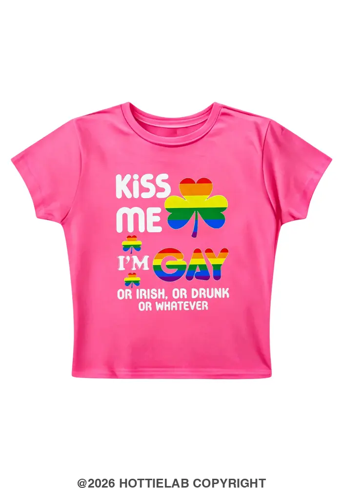 Kiss Me I'm Gay Y2K Baby Tee