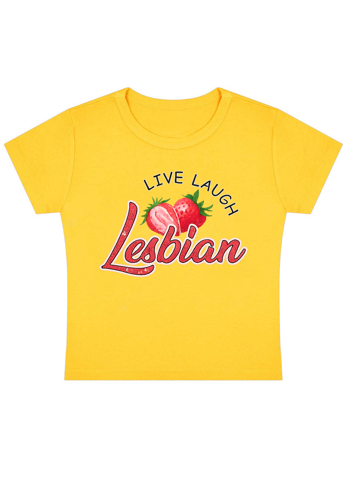 Live Laugh Lesbian Y2K Baby Tee