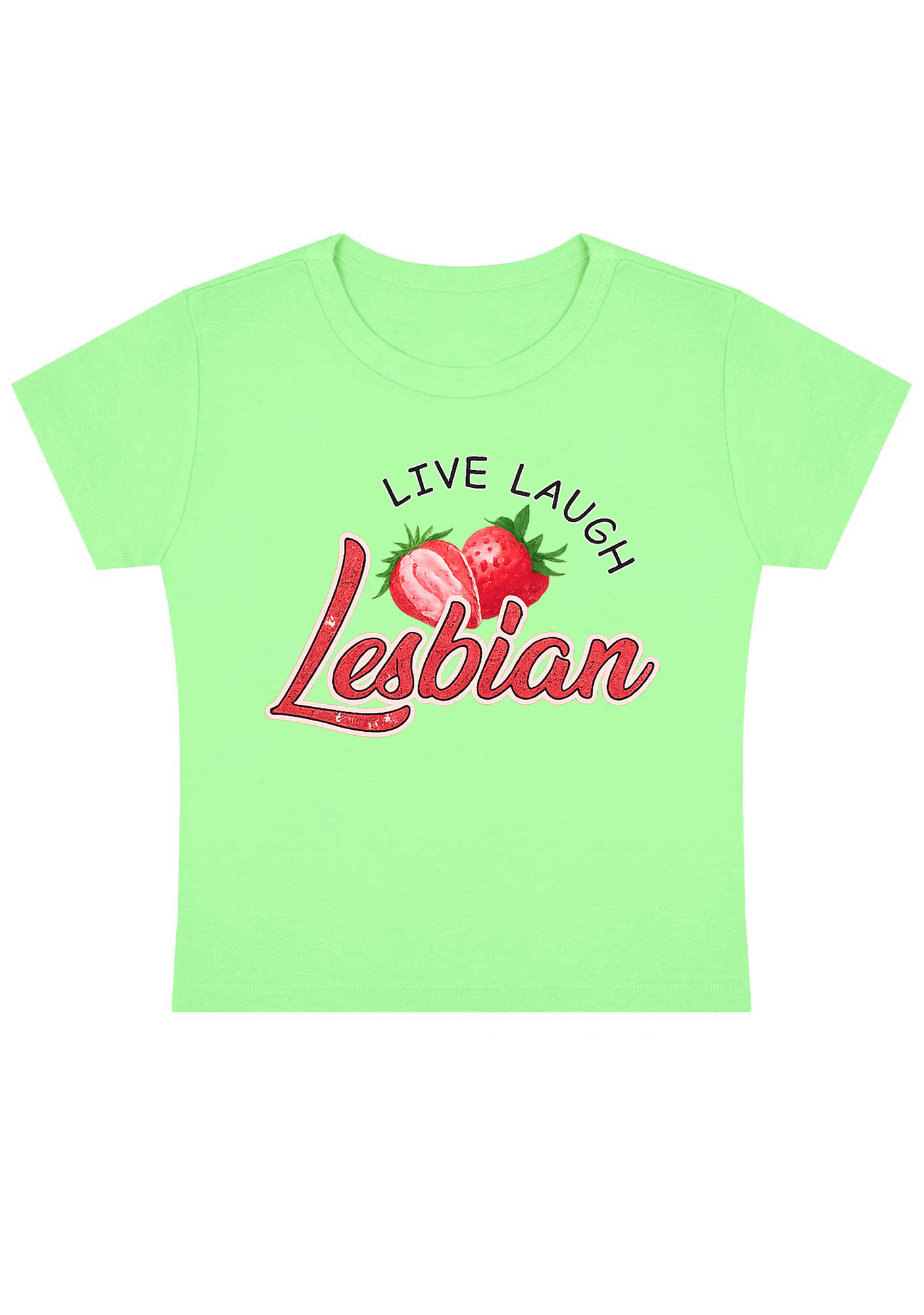 Live Laugh Lesbian Y2K Baby Tee