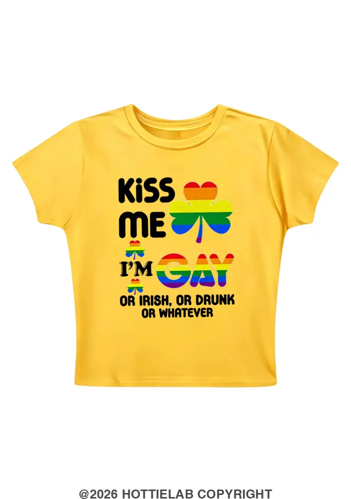 Kiss Me I'm Gay Y2K Baby Tee