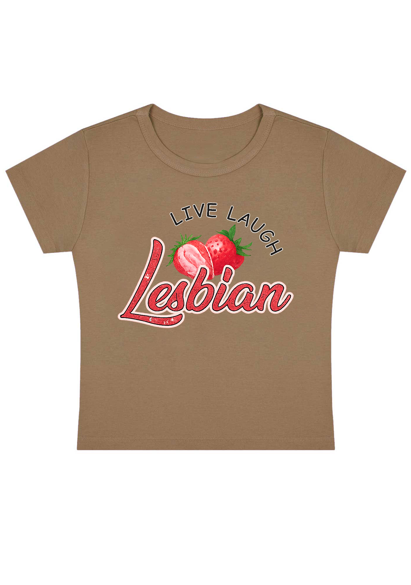 Live Laugh Lesbian Y2K Baby Tee