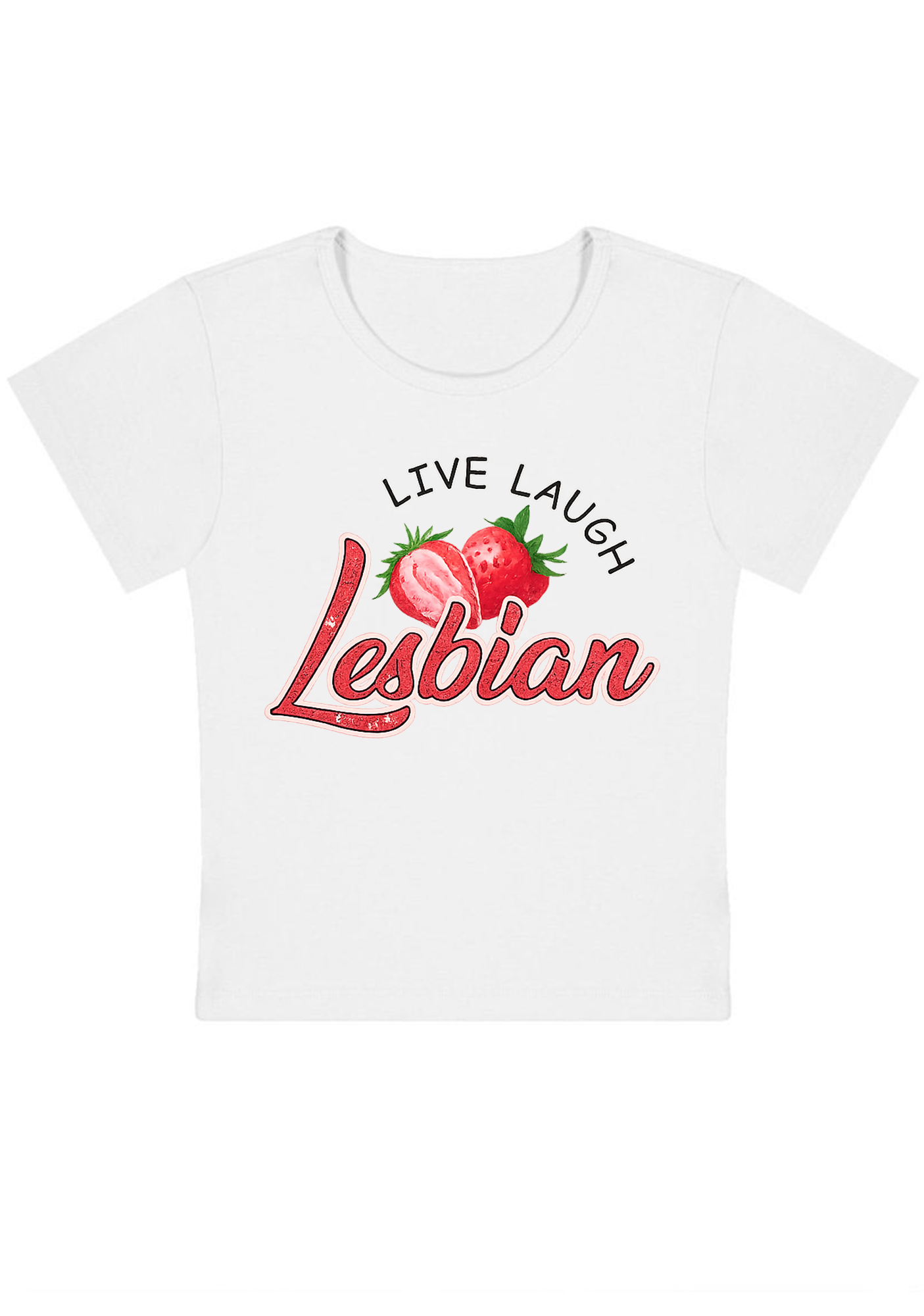 Live Laugh Lesbian Y2K Baby Tee