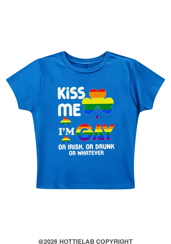 Kiss Me I'm Gay Y2K Baby Tee