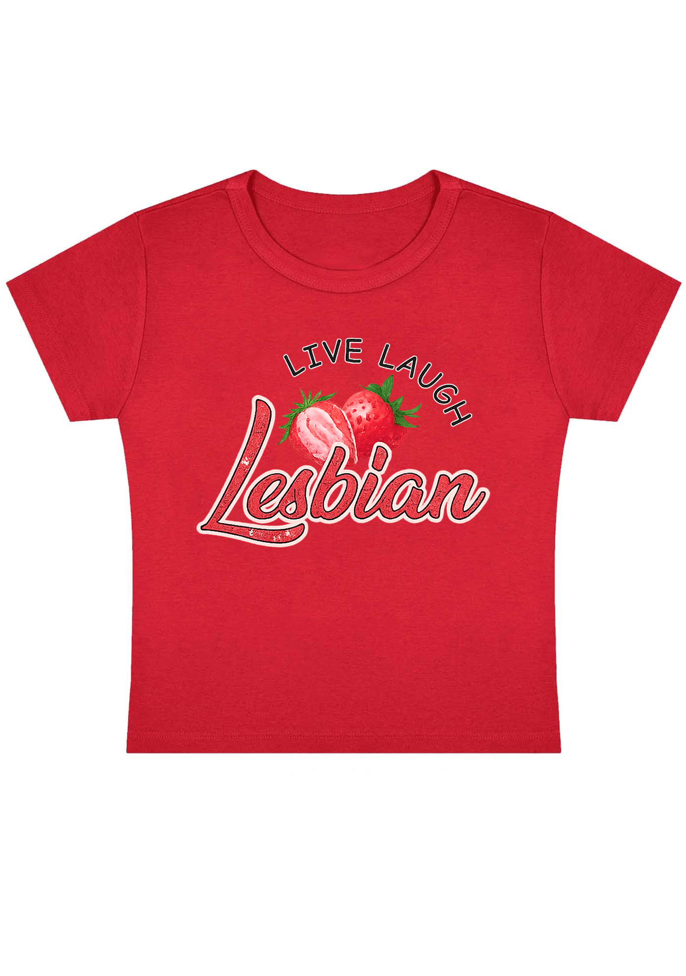 Live Laugh Lesbian Y2K Baby Tee