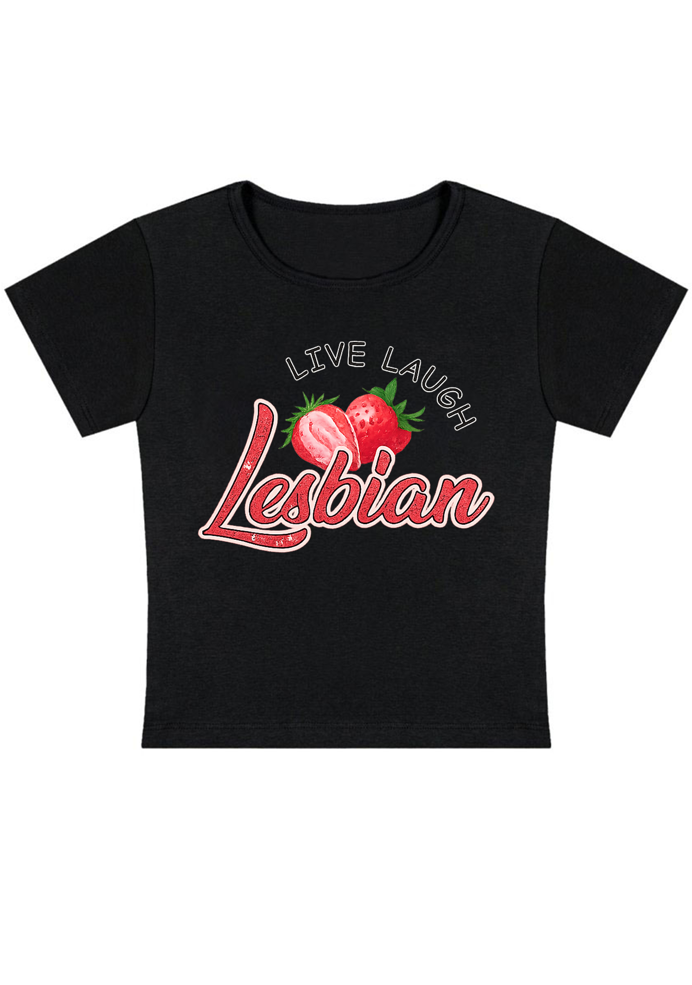 Live Laugh Lesbian Y2K Baby Tee
