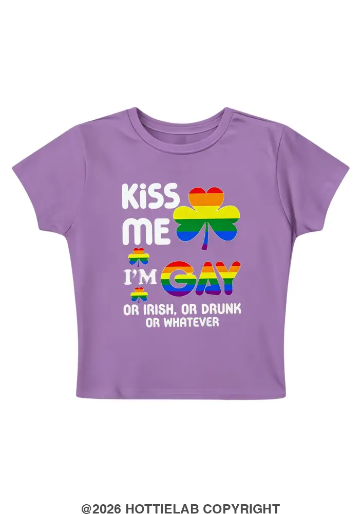 Kiss Me I'm Gay Y2K Baby Tee