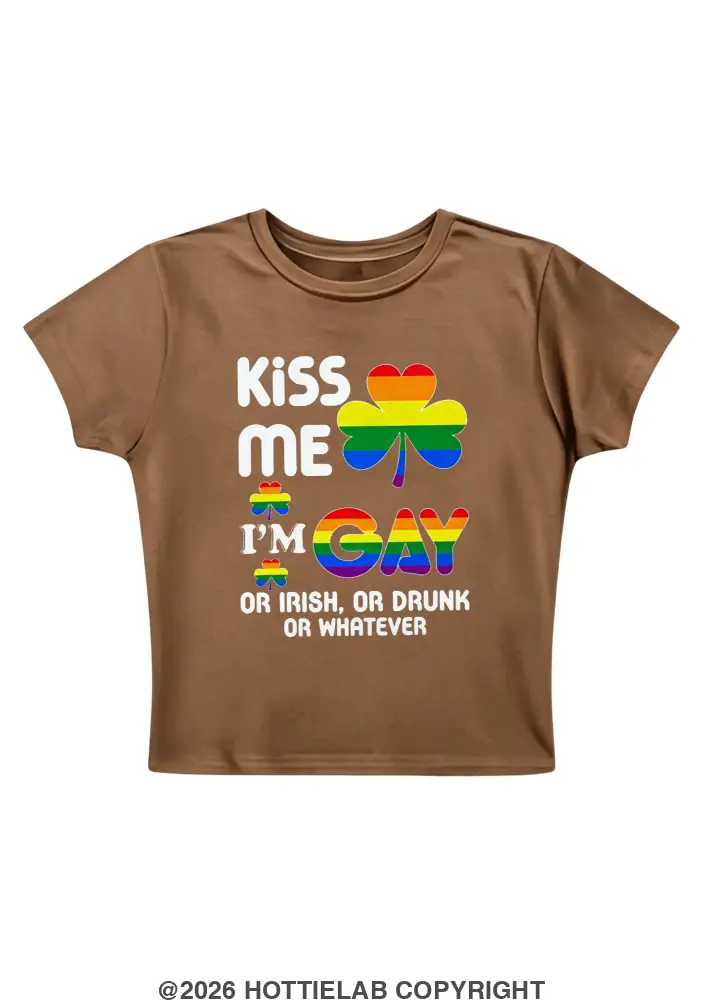 Kiss Me I'm Gay Y2K Baby Tee