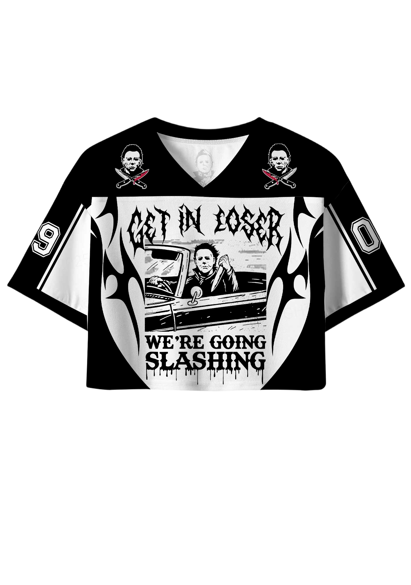 Get In Loser Y2K Crop Sport Jersey Shirts