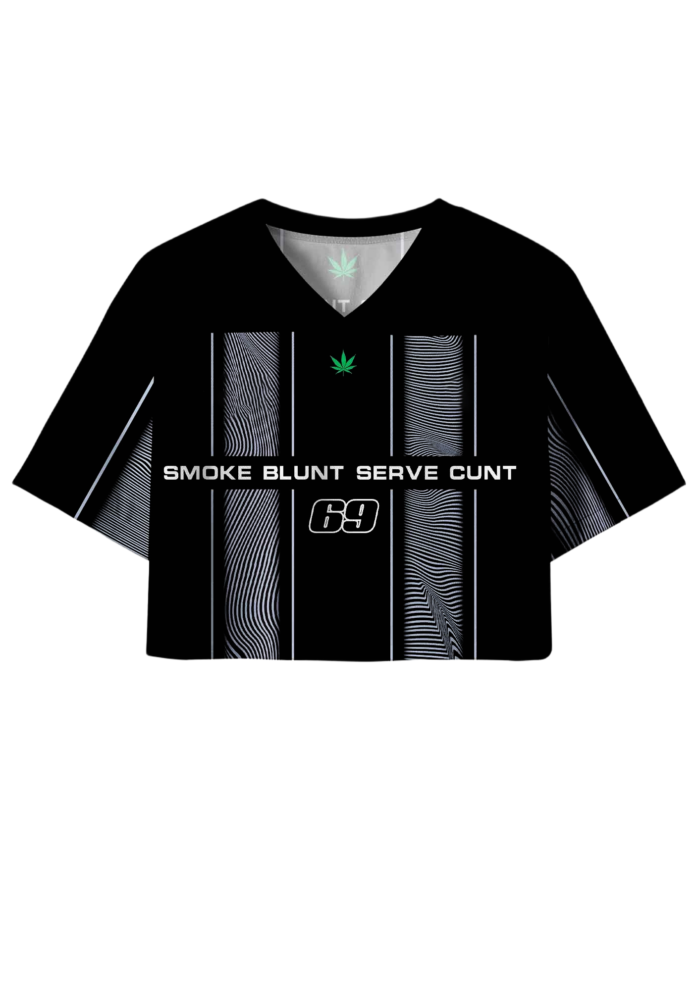 Smoke Blunt Serve Cunt Y2K Crop Sport Jersey Shirts