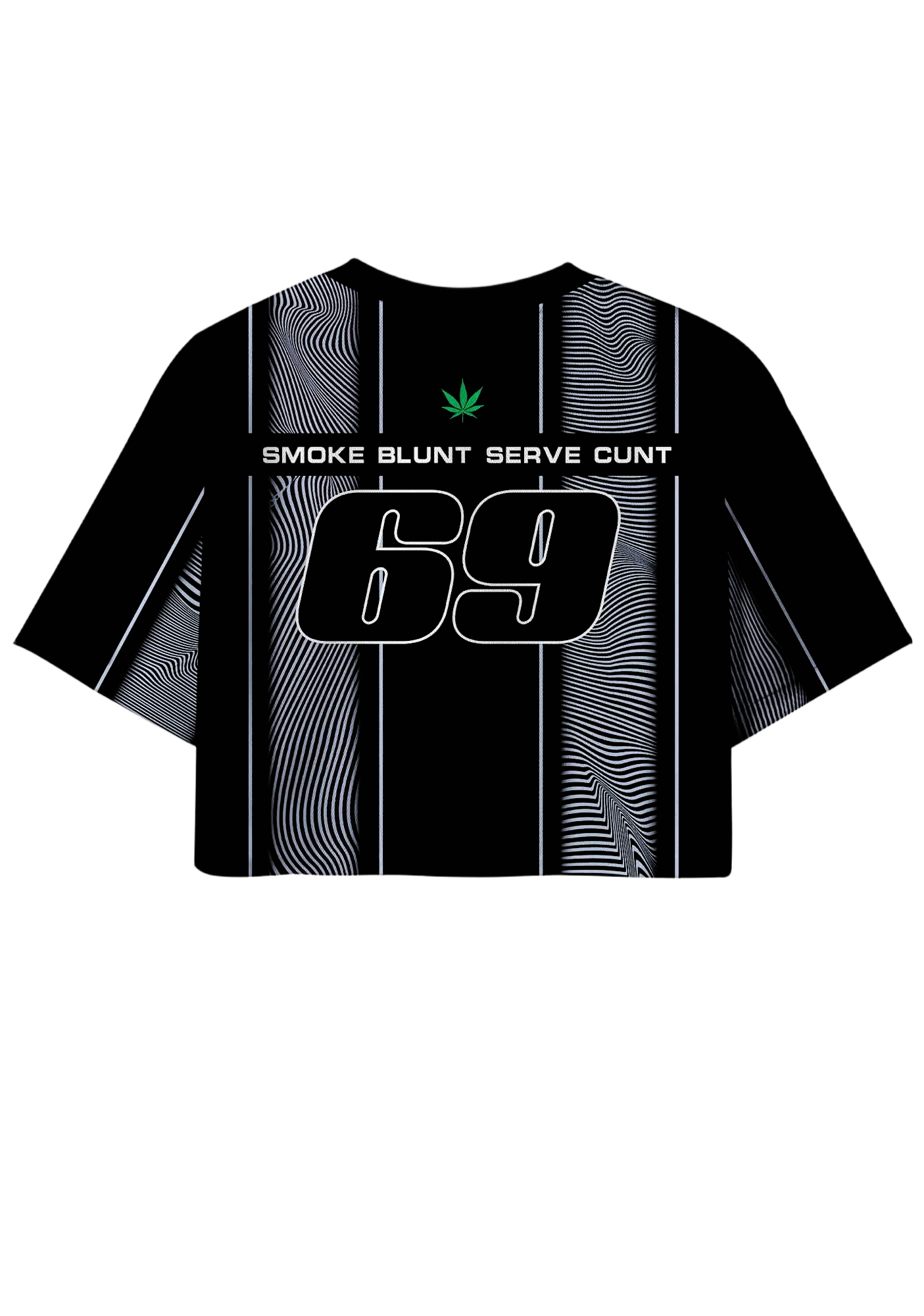 Smoke Blunt Serve Cunt Y2K Crop Sport Jersey Shirts