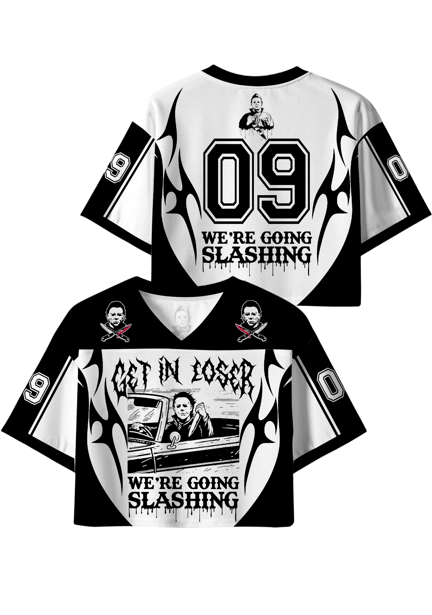 Get In Loser Y2K Crop Sport Jersey Shirts