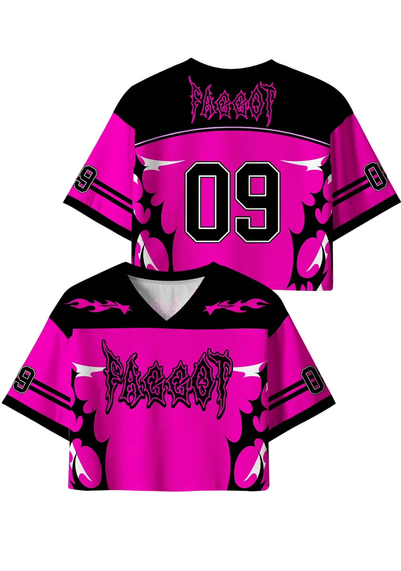 Faggot Y2K Crop Sport Jersey Shirts