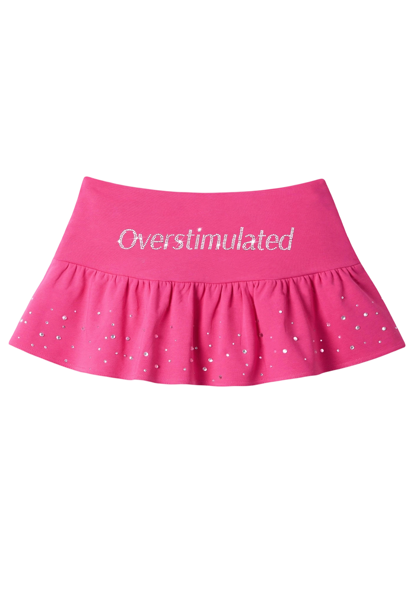 Rhinestone Overstimulated Y2K Mini Pleated Skirts